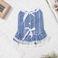 Miniatyrbild 1 av 7: Husdjurskläder Vår & Sommar Kattkläder Spets Tartan Kjol Tartan Skirt - Blå och Vit Rutig Tartan skirt-blue and white plaid XXL