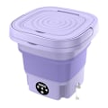 Miniatyrbillede 1 af 5: Foldbar Bærbar Vaskemaskine med Centrifuge 8L 220V Mini Automatisk Vask til Strømper Undertøj Lilla h