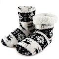 Miniatyrbillede 7 af 11: Damtofflor i korallfleece med päls, ankelboots, varma inomhusskor, svart 27cm (39-41 EU ) Black