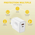 Miniatyrbilde 2 av 4: 30W 2-porters hurtiglader + 20W 1M USB-C til USB-C-kabel for iPhone 15 Pro Max - iPhone 15 Plus - iPhone 15 Pro - iPhone 15