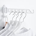 Miniatyrbillede 5 af 8: Foldbart Tøjstativ Væghængt Teleskopisk Tøjstativ Hvid white 2pcs