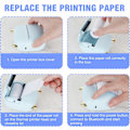 Miniatyrbillede 2 af 5: Mini Bærbar Fotoprinter, 15 stk Mini Varmeprinter, Mini Bluetooth-kompatibel Printer med LED-lys G