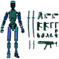 Miniatyrbillede 1 af 5: T13 Actionfigur, Titan 13 3D-trykt Actionfigur, Lucky 13 Actionfigur, Nova 13 Actionfigur Dummy 13 Actionfigur Greenblue