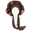 Pikkukuva 1 / 5: Silkki Bonnet luonnollinen kihara hiukset Nukkua Satin Bonnet brown