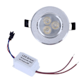 Miniatyrbilde 1 av 4: 3W LED-downlight med takbelysning