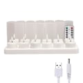 Miniatyrbilde 1 av 5: Flimmerfrie lys med fjernkontrolltimer og ladestasjon, 12 stk USB-oppladbare batteridrevne LED-telys White