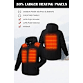 Miniatyrbilde 5 av 5: Oppvarmet hettegenser, Batteripakke 7.4V (Unisex), Oppvarmet Jakke for Kvinner og Menn Grå Grey M