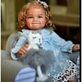 Miniatyrbild 3 av 4: 28 tum Reborn Toddler Dockkit Raya Livsstorlek Frisk Färg Mjuk Beröring Ej Färdig Docka