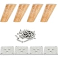 Miniatyrbild 1 av 4: 6 cm träbordben Set om 4 massiva trä möbelben lutande