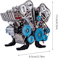 Miniatyrbillede 2 af 5: Motormodel Desktop Motor, 8-cylindret inline bilmotormodel byggesæt Voksen Minimotormodel Legetøj til kontor, hjem, Ktv, caféer og hoteller.