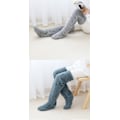 Miniatyrbilde 4 av 5: Teddy Legs Strømper, Koselige Strømper, Over Kne Høye Fuzzy Plysj Tøfler Strømper, Varme Over Kne Sko, Fuzzy Ben, Lange Fuzzy Strømper grey