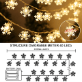 Pikkukuva 3 / 4: Jouluvalot, 6M 40LED Lumihiutalevalot USB ja Batte
