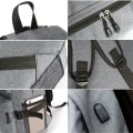 Pikkukuva 5 / 8: Suuri reppu olkalaukku USB-portti Reseryggsäck grey