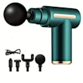 Miniatyrbilde 1 av 10: Kraftfull Profesjonell Slagverk Gym Sport Muskel Dypvev Fascia Gun Nakke Rygg Muskel Dyp Vibrasjon Lommemassasje Pistol for Kontorgaver Green