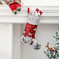 Miniatyrbild 2 av 2: Julstrumpa, Jultomte Snögubbe Hänge Dekorativ Strumpa