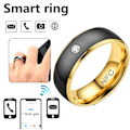 Miniatyrbillede 7 af 9: NFC Smart Ring Finger Digital Ring SVART&GULD 8 Sort&GULD 8 Black&GOLD