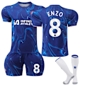 Pikkukuva 1 / 2: 2024-2025 Chelsea koti lasten jalkapallopaita sukat NO.8 ENZO Fernández 22