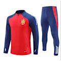 Miniatyrbild 1 av 2: 2425 New Spain Team Fotbollströja Vuxen och Barn Långärmad Halv Zip Träningsset Royal Röd Royal red 12