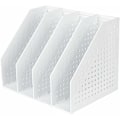 Miniatyrbillede 1 af 5: Foldbar Tidsskriftsholder 4 Rum Justerbar Opbevaringsboks Skrivebordsorganisator-XF7-