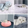 Miniatyrbillede 6 af 10: Queta Katteseng, Smuk Dyreseng, Lille Hundeseng Kæledyrsseng Plys Blød Rund Katteseng (50cm) lysegrå-FA2- light grey Diameter 50 cm