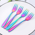 Miniatyrbilde 2 av 5: Tekakor Små Dessertgafflar Tårtgafflar Rustfritt Stål Fargerike 8 stk Colorful
