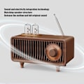 Pikkukuva 5 / 5: Langaton kannettava stereomini USB-muisti AUX Retro-radiokaiutin LED-valoilla, puinen Bluetooth 5.0 -radio (puu)