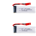 Miniatyrbillede 1 af 3: 2 Lipo Batterier 3.7V 500mAh til RC Droner UDI og WLtoys