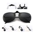 Miniatyrbillede 6 af 6: Clip-on Aviator Solbriller Pilotbriller Sort Sort black