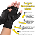 Miniatyrbillede 2 af 4: Anti-gigt kompression handsker kobber fingerless smertelindring M