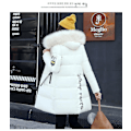 Miniatyrbilde 1 av 2: Dunjakke for kvinner Lang vinterjakke Normal passform Varm Basic Casual Jakke Hvit XL White