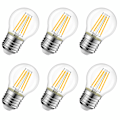 Pikkukuva 1 / 4: E27 LED-lamppu, 6W LED Vintage Globe -lamppu, E27 Edison-ruuvilamppu, Golfpallo Mini Globe -lamppu, Lämmin valkoinen 2700K, Ei himmennettävä (6 kpl)