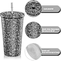 Pikkukuva 3 / 5: Bling Diamond Tumbler Glitter Vesipullo Kannella -FA2- Black