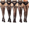 5-pack nätstrumpor med hög midja Tights lårhöga-FA- combination 4