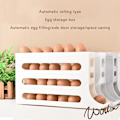 Miniatyrbild 3 av 4: Rullande äggförvaring - Fyrkantig bärbar äggdispenser för förvaring i kök och på bänkskivor, äggbehållare med stor kapacitet