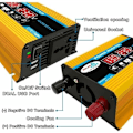 Pikkukuva 5 / 5: 12v 220v muuntaja, 4000W puhdas siniaalto muuntaja DC 12V 220V/110V auton muuntaja kaksoisjännite näytöllä ja USB-porteilla 4.2A laturi,