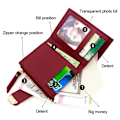 Miniatyrbillede 8 af 10: Kort pung dame Clutch taske ROSE RED rose red