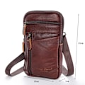 Miniatyrbild 11 av 11: Lädermodetelefonväska för män, bältesväska, crossbody, midjeväska, P - spot black One-size
