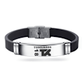 Miniatyrbillede 1 af 6: Fodboldklub Sport Silikonearmbånd Rustfrit Stål Justerbart Armbånd*2stk- Perfet-FA3- Tony Cross