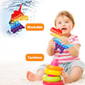 Miniatyrbild 4 av 5: 2-pack sensoriska pop-it-poppets fidgetleksaker - enhörning och dinosaurie