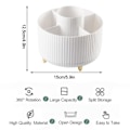 Miniatyrbillede 2 af 5: 360° roterende makeup-arrangør - makeupbørsteholder med 5 rum til kosmetik, smykker til makeupbord, soveværelse, kontormaterialeopbevaring