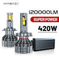 Miniatyrbild 1 av 6: -120000LM H7 LED Canbus Bilstrålkastare Super HB4 H11 H4 H1 9012 HB3 9005 9006 H8 Lampor Plug-N-Play Glödlampor 420W Billampa 9012(HIR2)