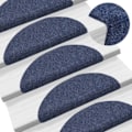 Miniatyrbillede 1 af 8: vidaXL Trappstegsmattor Selvhæftende 15 stk Broderi 56x17x3 cm Blå blue 2430