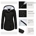 Miniatyrbillede 5 af 8: Dame Vinter Varmt Sherpaforet Jakke Heavy Parka Coat med Hætte Sort XL Black