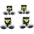 Miniatyrbild 1 av 4: 4-pack Duschdörrsrullar - Duschrullar - Skjutspårsrullar - Mässingsstödararmar med 25 mm hjul för duschkabin, duschrum-FA5-