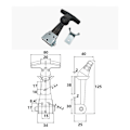 Miniatyrbilde 3 av 7: 2 stk T-håndtak Trekklås Gummi Hode Krok Fleksibelt T-håndtak 2pcs