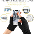 Miniatyrbillede 2 af 5: KCVV Handsker - Vinterhandsker - Touchscreen Handsker - Fem-fingers Handsker - Varme - 16 cm - Unisex Handsker - Bløde mod huden - Sorte