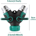 Miniatyrbillede 2 af 5: 2-vejs vandhanedeler 3/4\", haveslangeforbindelse med individuelle tænd/sluk-ventiler, hane-adapter med 2 tilslutninger og 4 gummibrikker