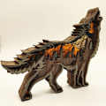 Miniatyrbillede 4 af 4: 3D ulve skulptur lampe, dekoration