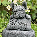 Miniatyrbillede 4 af 4: Fransk Bulldog Velkomststatue, Resin Bulldog Dekorationsstatue