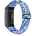 Miniatyrbillede 1 af 3: Elastiske Nylonstofbånd Kompatibel med Fitbit Charge 5 Urrem til Kvinder, Blød Strækbar Justerbar Stræk Sport Loop Udskiftningsarmbånd